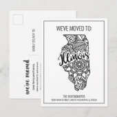 We zijn verhuisd naar Illinois State Floral Mandal Aankondigingskaart (Voorkant / Achterkant)