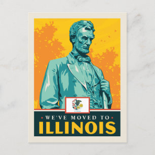 We zijn verhuisd naar Illinois Uitnodiging Briefkaart