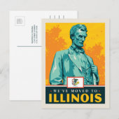 We zijn verhuisd naar Illinois Uitnodiging Briefkaart (Voorkant / Achterkant)