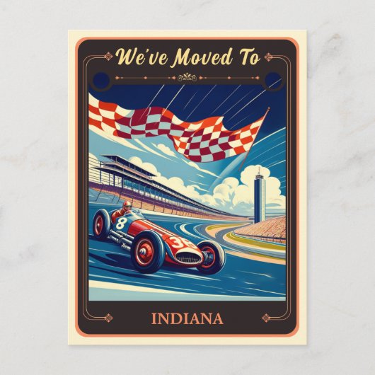 We zijn verhuisd naar Indiana |  BRIEFKAART (Voorkant)