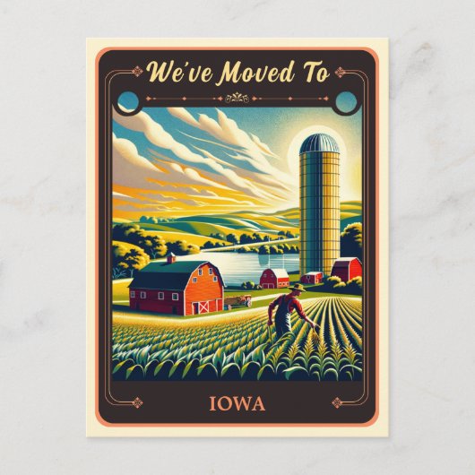 We zijn verhuisd naar Iowa |  BRIEFKAART (Voorkant)