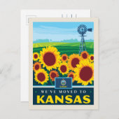 We zijn verhuisd naar Kansas Uitnodiging Briefkaart (Voorkant / Achterkant)