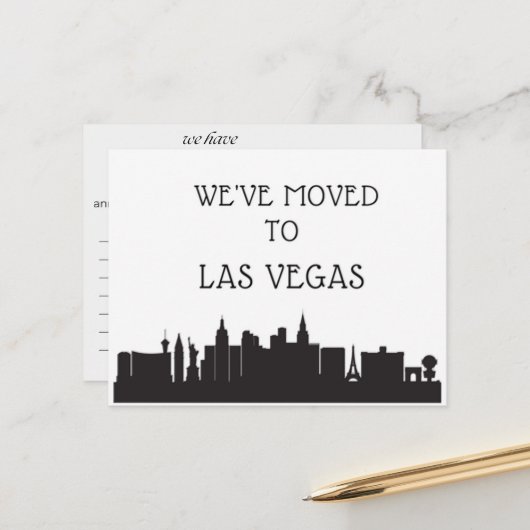 We zijn verhuisd naar Las Vegas Briefkaart (Voorkant / Achterkant in situ)