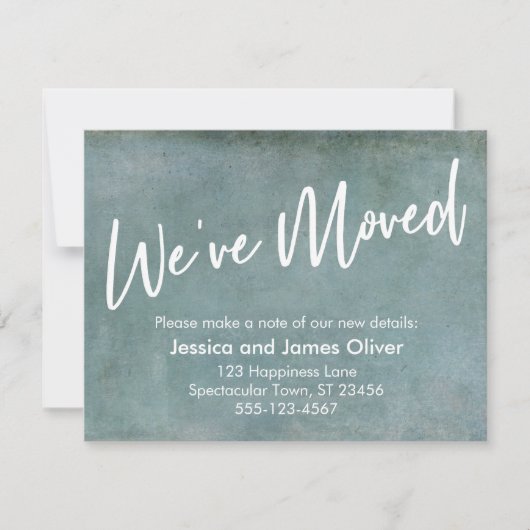 We zijn verhuisd naar Light Blue Grunge aankondigi Kaart (Voorkant)
