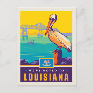 We zijn verhuisd naar Louisiana Uitnodiging Briefkaart