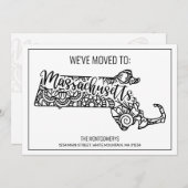 We zijn verhuisd naar Massachusetts State Floral M Aankondiging (Voorkant / Achterkant)