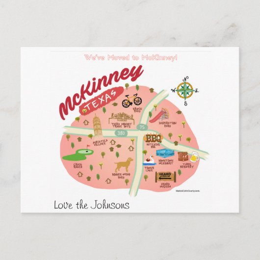 We zijn verhuisd naar McKinney Texas Briefkaart (Voorkant)