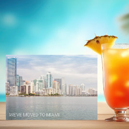 We zijn verhuisd naar Miami Florida Beach Foto Ver Aankondiging