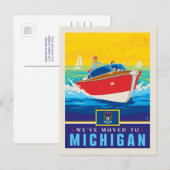 We zijn verhuisd naar Michigan Uitnodiging Briefkaart (Voorkant / Achterkant)