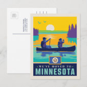 We zijn verhuisd naar Minnesota Uitnodiging Briefkaart (Voorkant / Achterkant)