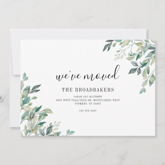 We zijn verhuisd naar modern verhuizen aankondiging (Voorkant)