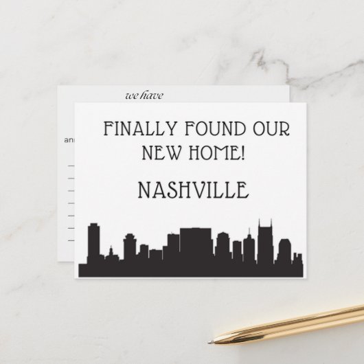 We zijn verhuisd naar Nashville Briefkaart (Voorkant / Achterkant in situ)