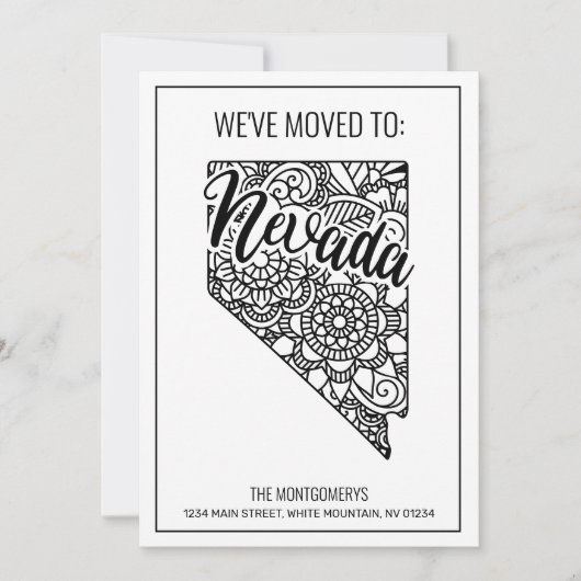 We zijn verhuisd naar Nevada State Floral Mandala  Aankondiging (Voorkant)