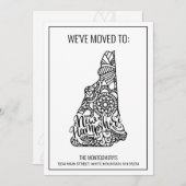 We zijn verhuisd naar New Hampshire State Floral M Aankondiging (Voorkant / Achterkant)