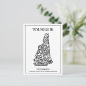 We zijn verhuisd naar New Hampshire State Floral M Aankondigingskaart (Staand voorkant)