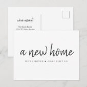 We zijn verhuisd naar New Home Modern Calligraphy Aankondigingskaart (Voorkant / Achterkant)
