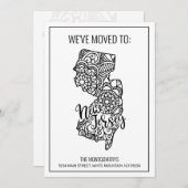 We zijn verhuisd naar New Jersey State Floral Mand Aankondiging (Voorkant / Achterkant)