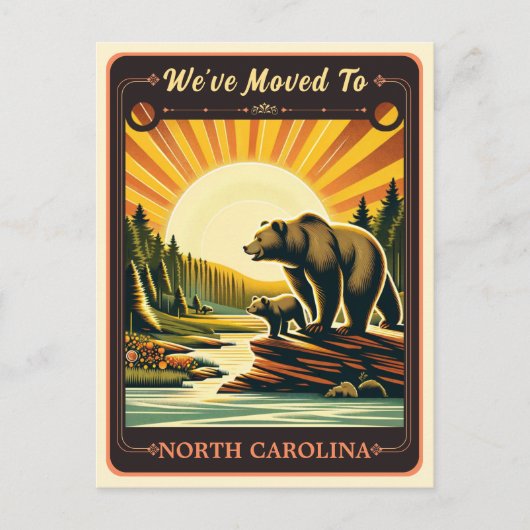 We zijn verhuisd naar North Carolina |  BRIEFKAART (Voorkant)