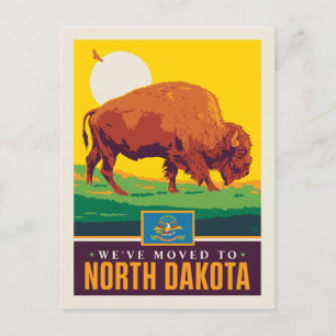 We zijn verhuisd naar North Dakota Uitnodiging Briefkaart