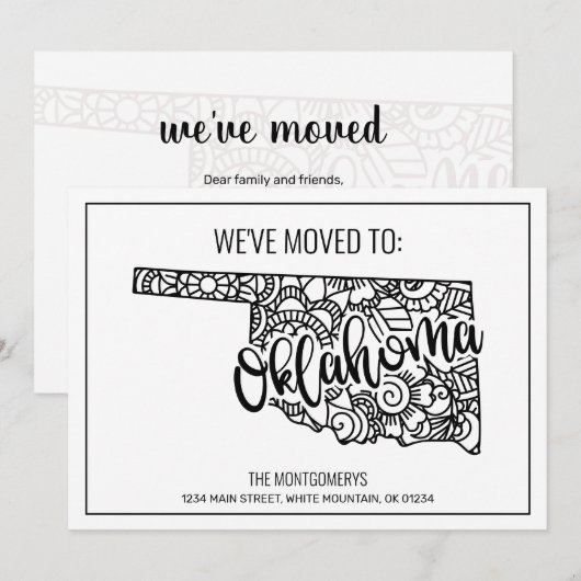 We zijn verhuisd naar Oklahoma State Floral Mandal Aankondiging (Voorkant / Achterkant)