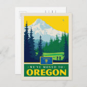 We zijn verhuisd naar Oregon Uitnodiging Briefkaart (Voorkant / Achterkant)