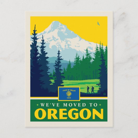 We zijn verhuisd naar Oregon Uitnodiging Briefkaart (Voorkant)