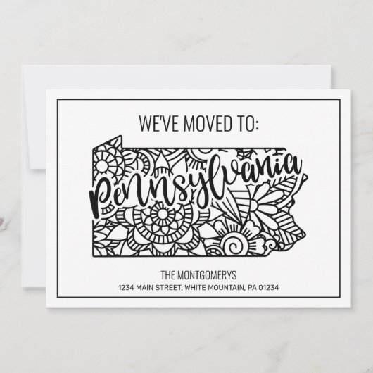 We zijn verhuisd naar Pennsylvania State Floral Ma Aankondiging (Voorkant)