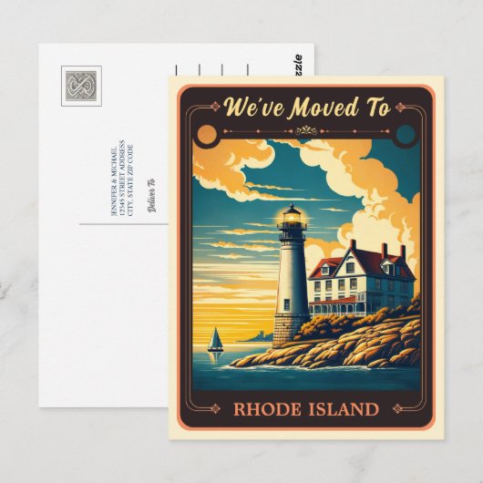 We zijn verhuisd naar Rhode Island | BRIEFKAART (Voorkant / Achterkant)