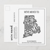 We zijn verhuisd naar Rhode Island State Floral Ma Aankondigingskaart (Voorkant / Achterkant)