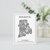 We zijn verhuisd naar Rhode Island State Floral Ma Aankondigingskaart (Staand voorkant)