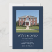 We zijn verhuisd naar Simple Foto Navy Blauw Verhu Aankondiging (Voorkant)