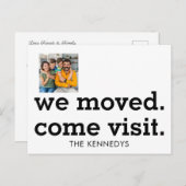 We zijn verhuisd naar Typography Photo New Home Aankondigingskaart (Voorkant / Achterkant)