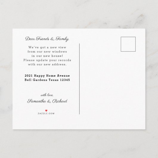 We zijn verhuisd naar Typography Photo New Home Aankondigingskaart (Achterkant)
