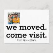 We zijn verhuisd naar Typography Photo New Home Aankondigingskaart (Voorkant)