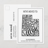 We zijn verhuisd naar Utah State Floral Mandala Aankondigingskaart (Voorkant / Achterkant)