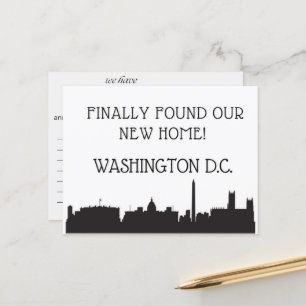 We zijn verhuisd naar Washington D.C. Briefkaart