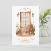 We zijn verhuisd naar Watercolor Earthy Deuringang Aankondiging (Staand voorkant)