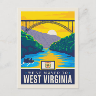 We zijn verhuisd naar West Virginia Uitnodiging Briefkaart