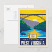 We zijn verhuisd naar West Virginia Uitnodiging Briefkaart (Voorkant / Achterkant)