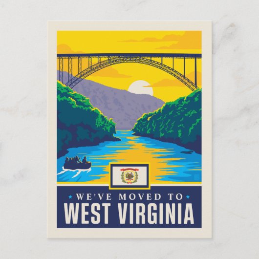 We zijn verhuisd naar West Virginia Uitnodiging Briefkaart (Voorkant)