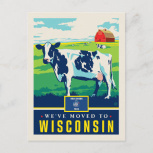 We zijn verhuisd naar Wisconsin Uitnodiging Briefkaart