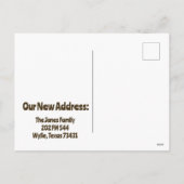 We zijn verhuisd naar Wylie Texas Briefkaart (Achterkant)