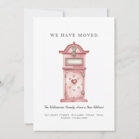 We zijn verhuisd - Nieuw adres I Heart Mail Box Aankondiging (Voorkant)