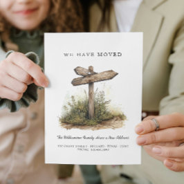 We zijn verhuisd - Nieuw Adres I Wegwijzer Bord Aankondiging