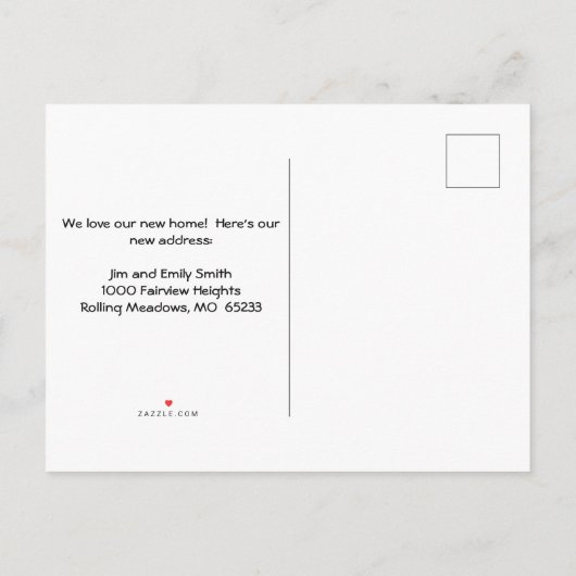 We zijn verhuisd Nieuw adres kaart (Achterkant)