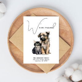 We Zijn Verhuisd Nieuw Adres Kat Hond Waterverf Ve Aankondigingskaart