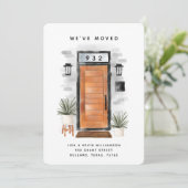 We zijn verhuisd - nieuw adres Mid Century Door Aankondiging (Staand voorkant)