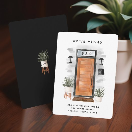 We zijn verhuisd - nieuw adres Mid Century Door Aankondiging