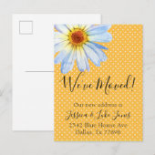 We zijn verhuisd Nieuw adres Verhuizen Gele Madeli Aankondigingskaart (Voorkant / Achterkant)