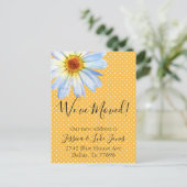 We zijn verhuisd Nieuw adres Verhuizen Gele Madeli Aankondigingskaart (Staand voorkant)